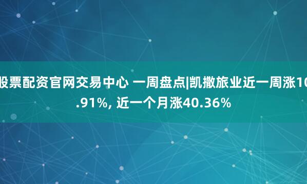 股票配资官网交易中心 一周盘点|凯撒旅业近一周涨10.91%, 近一个月涨40.36%